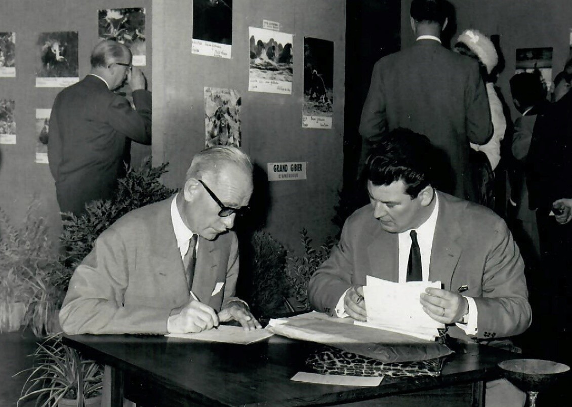 François SOMMER (à gauche) et François JUNK (à droite) lors d’une réunion du CIC à Munich en 1966